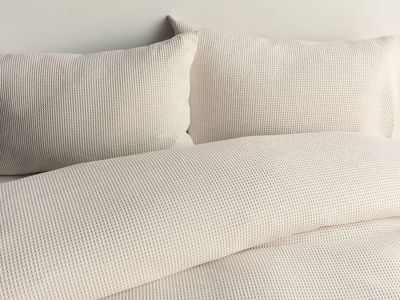 White waffle bedding