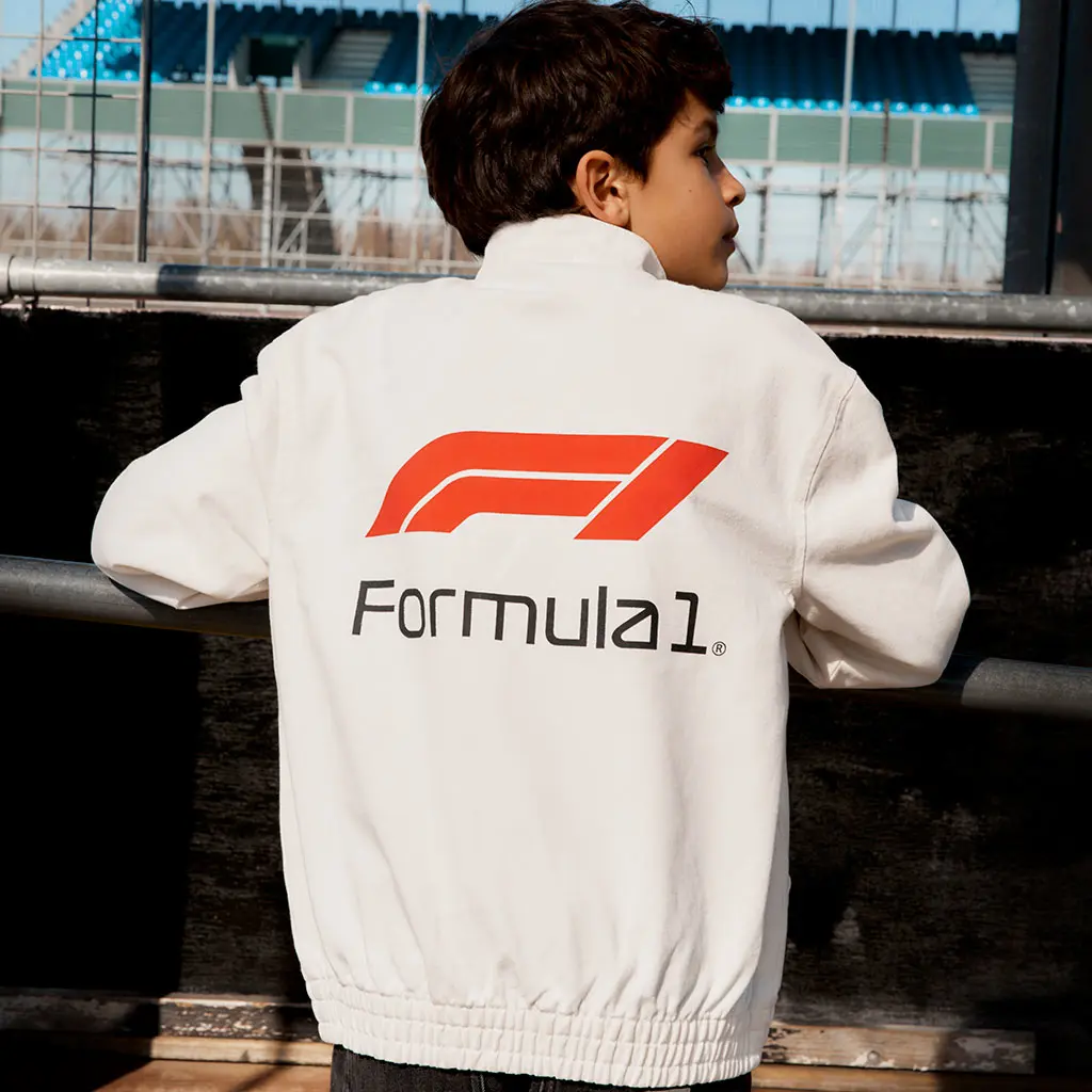 Boy in Formula 1 jacket