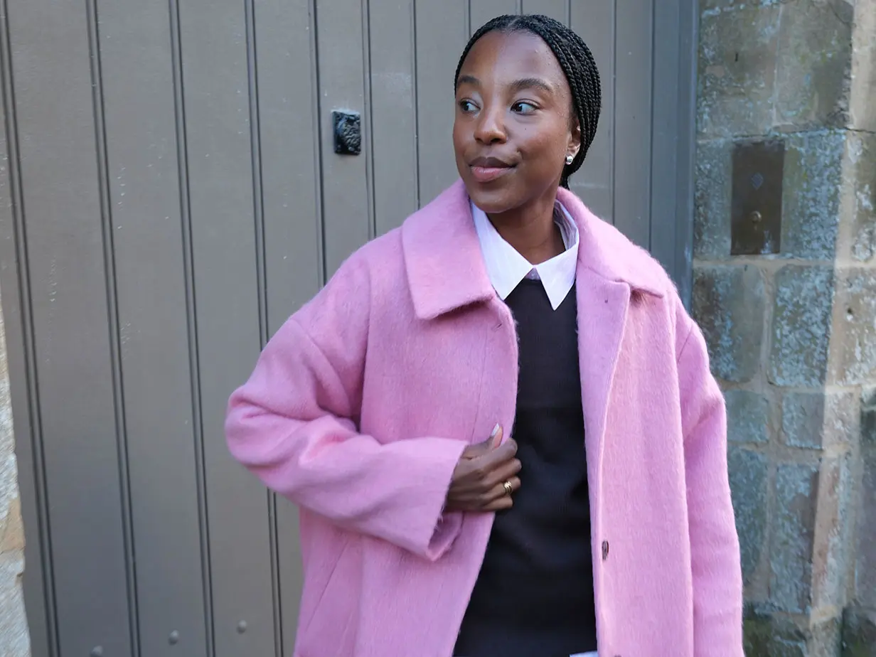 Influencer Taffy Msipa wearing her pink and mocha style edit