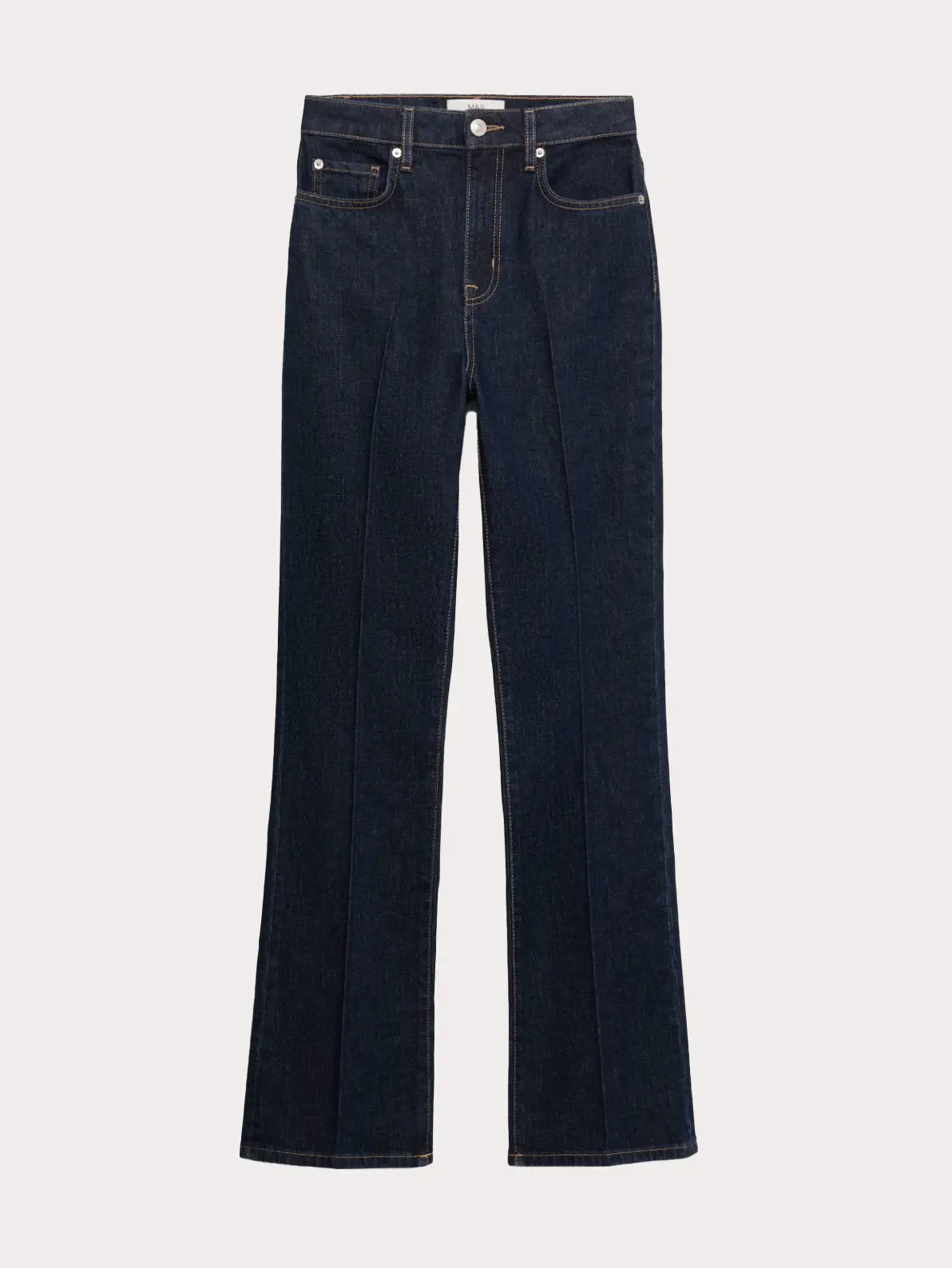 Flared blue jeans