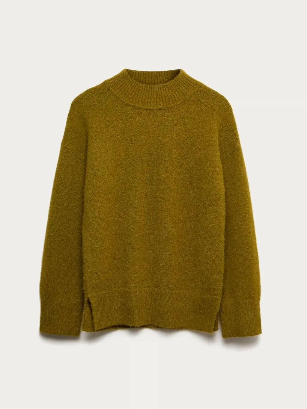 A cutout of an olive funnel neck jumper by M&S