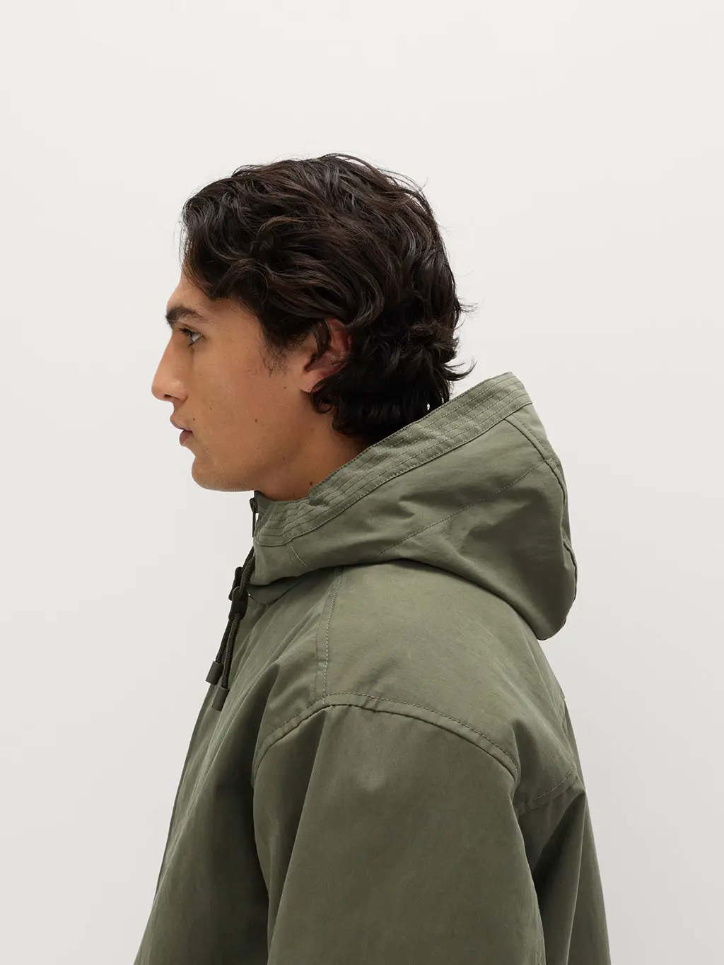 Man wearing a green parka