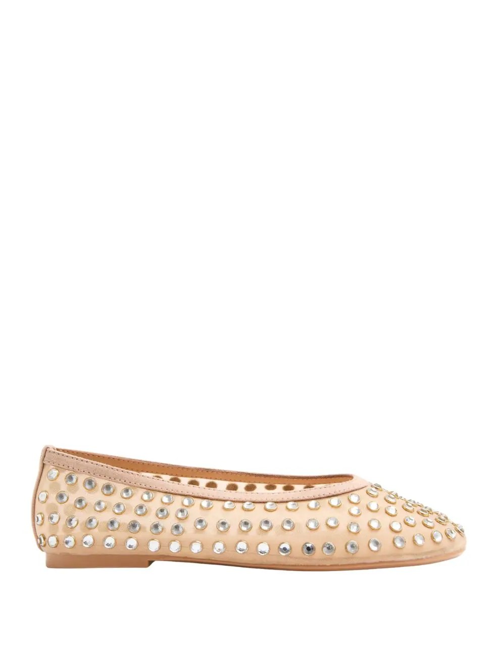 Satin ballet flats with sparkly embellishment on strap