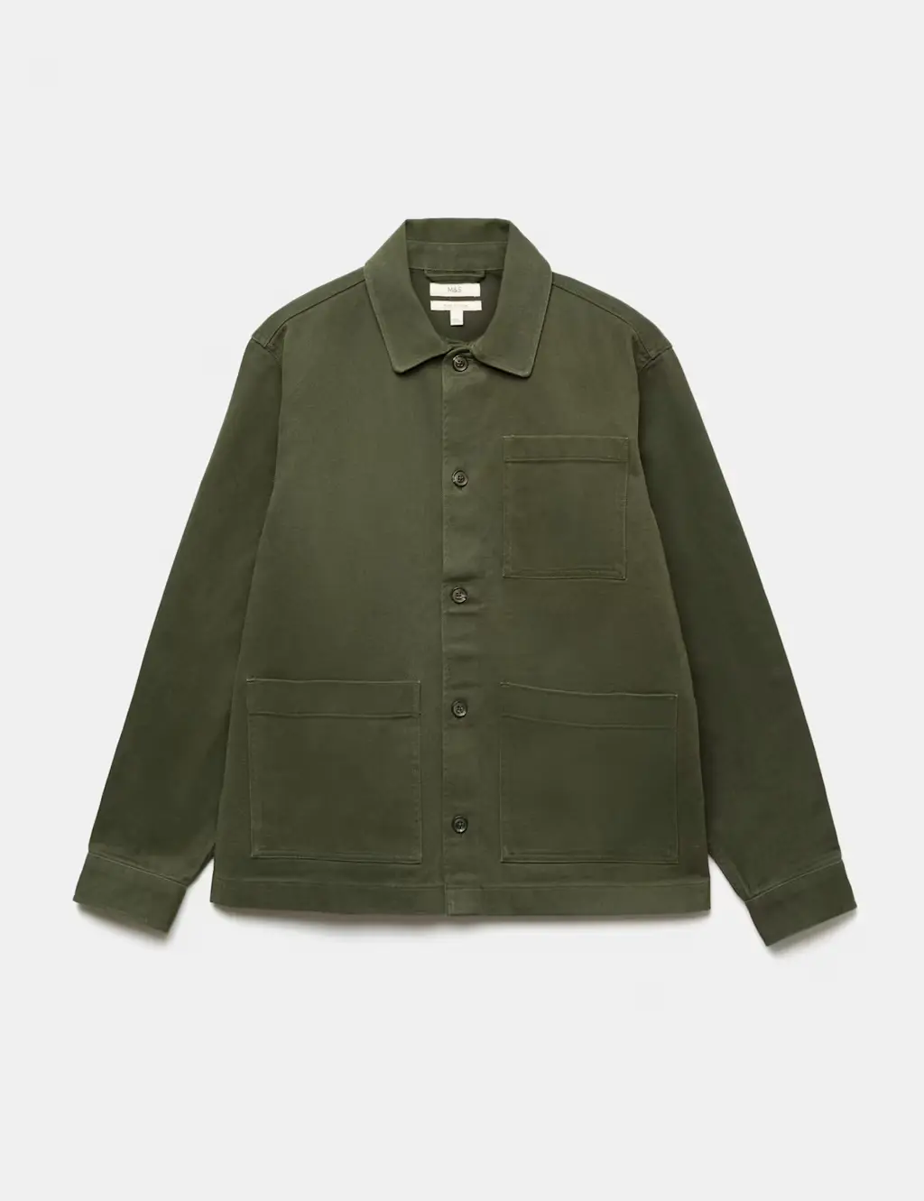 Regular Fit Pure Cotton Twill Overshirt