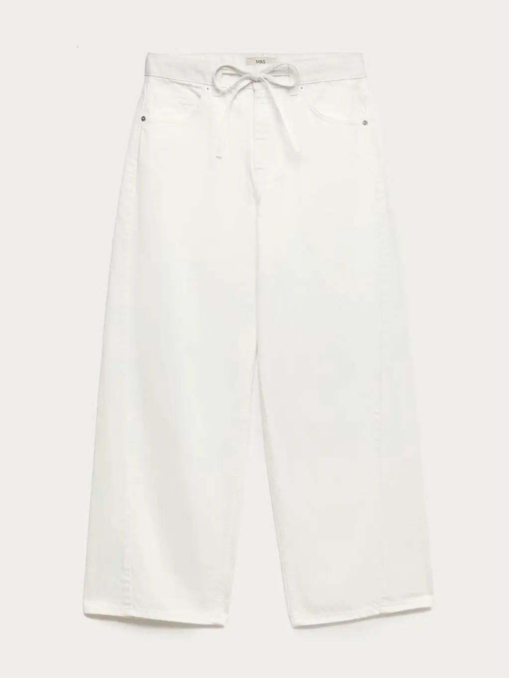 White drawstring jeans