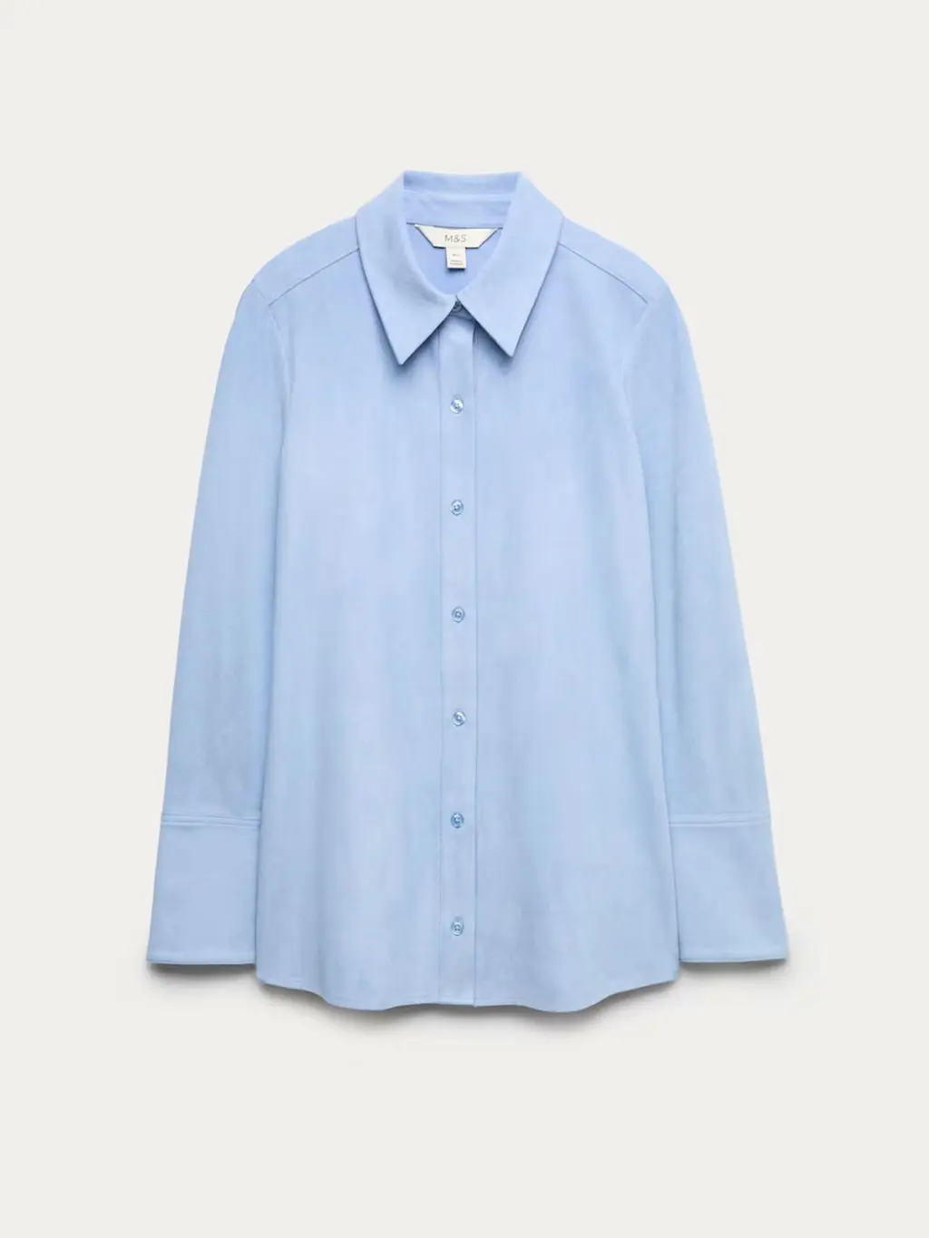 Blue faux-suede shirt