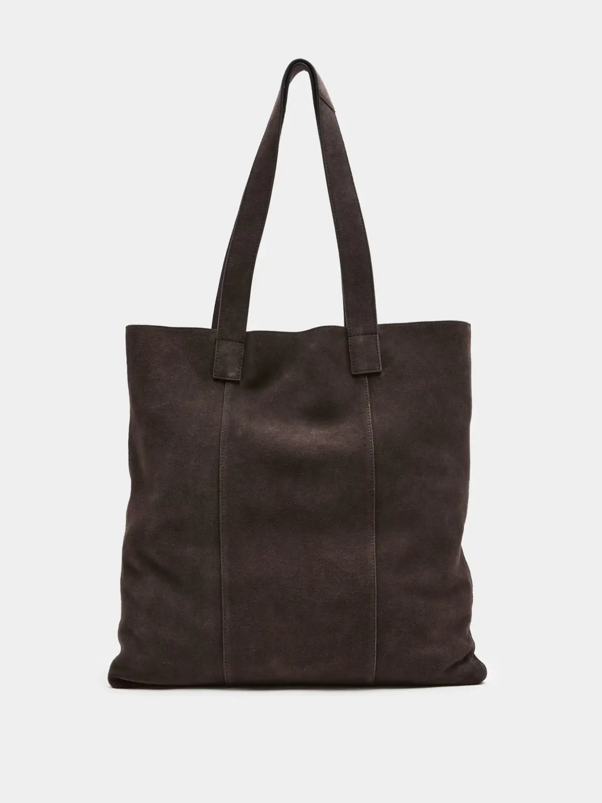 Brown suede tote bag