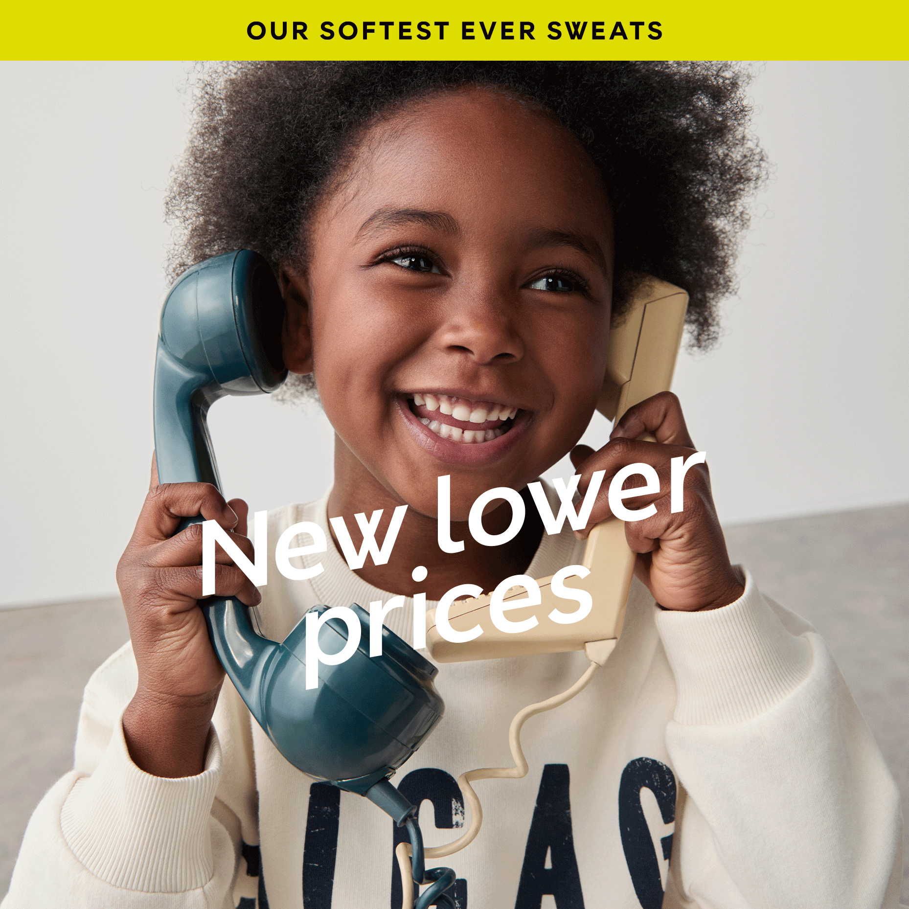 Gift featuring children wearing sweatshirts and joggers
