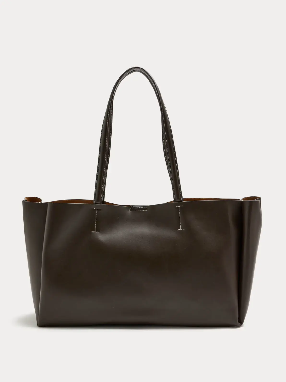 Brown leather handbag