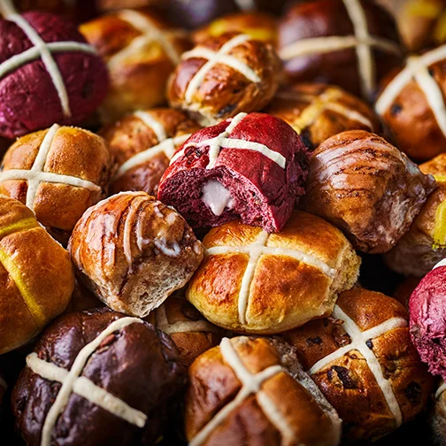 Foil Easter eggs up close