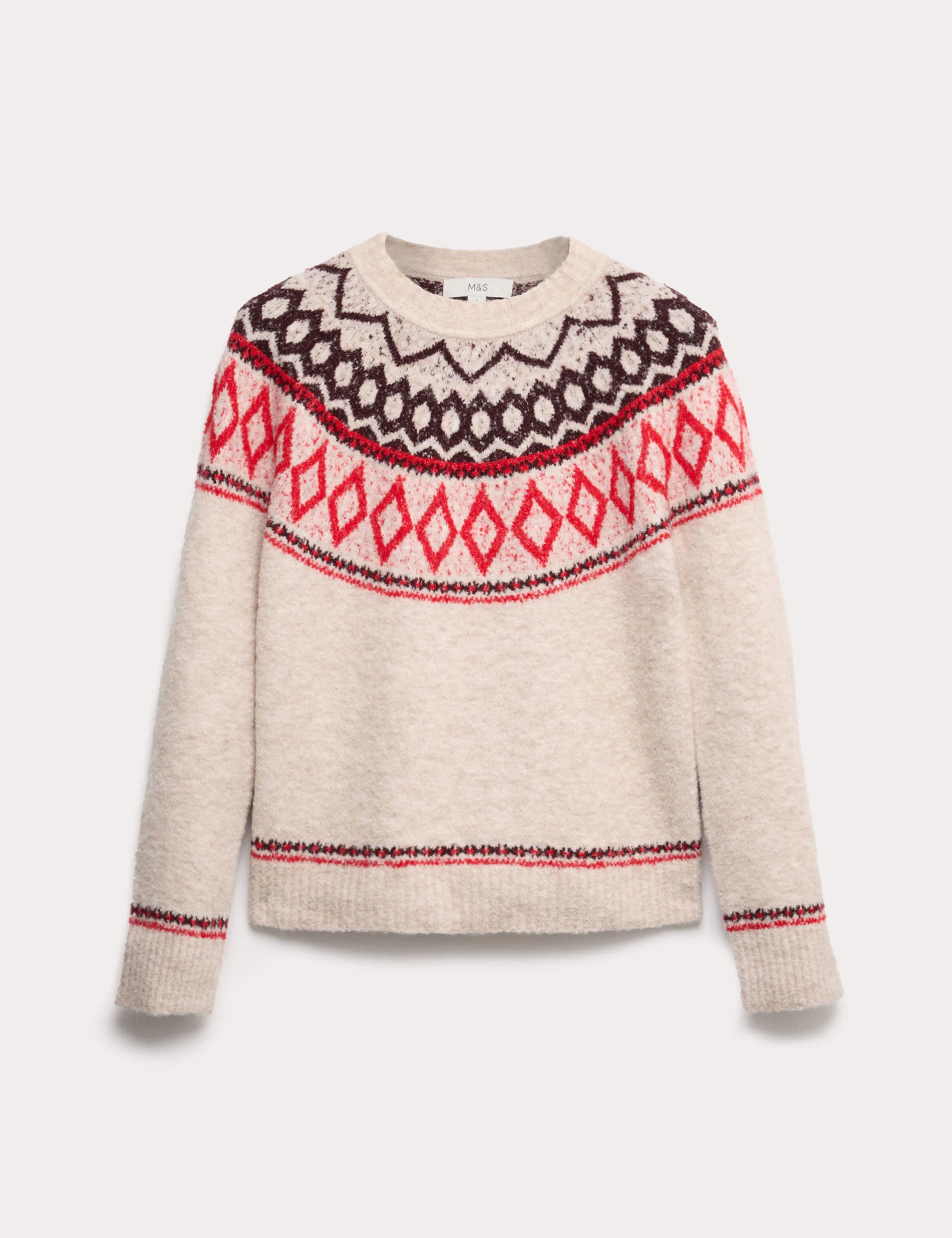 Cream and red Fair Isle jumper