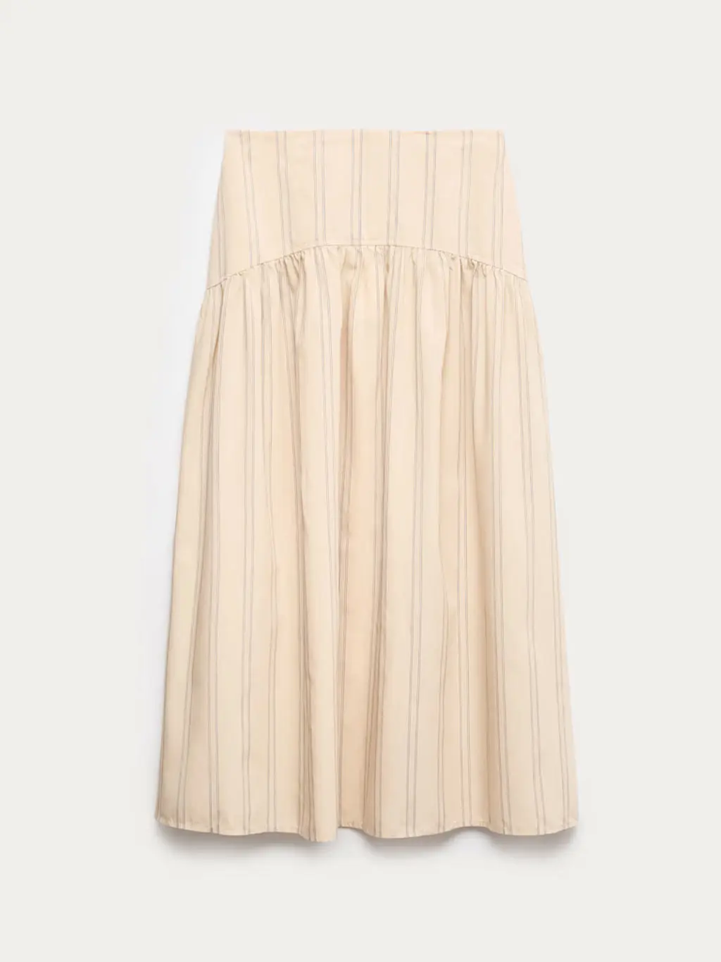 Striped yellow midaxi skirt