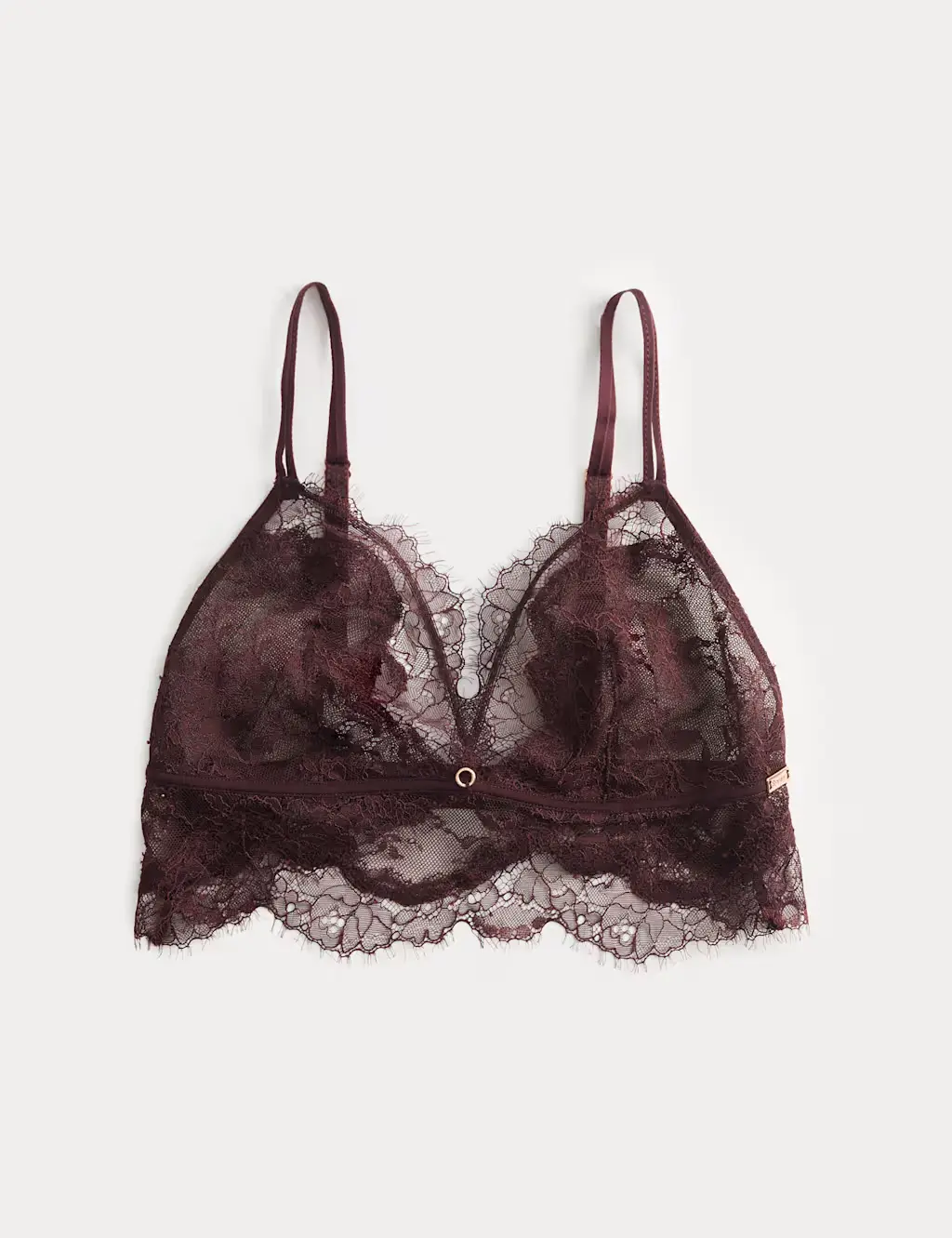 Burgundy lace bralette