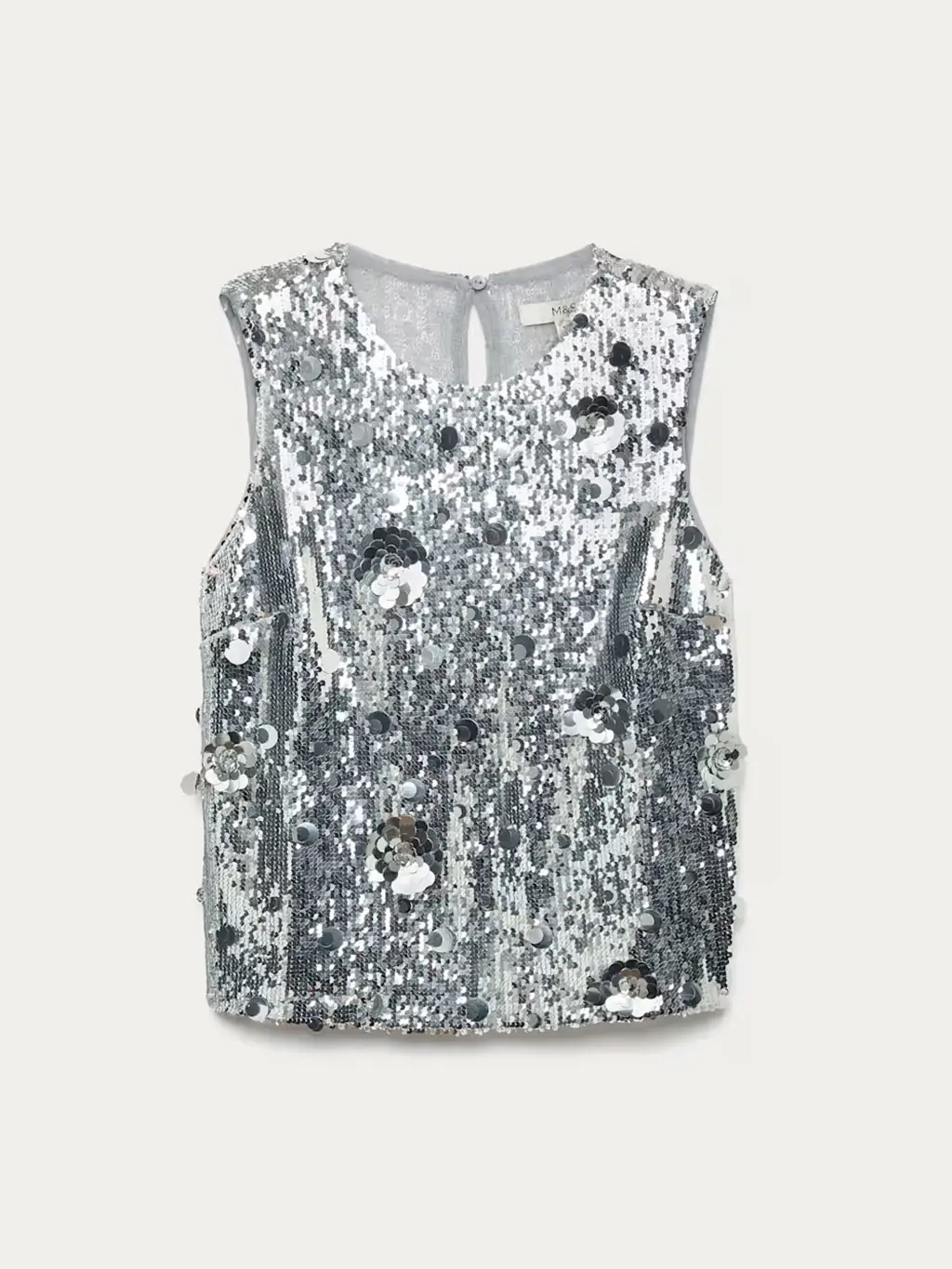 Silver sequin top