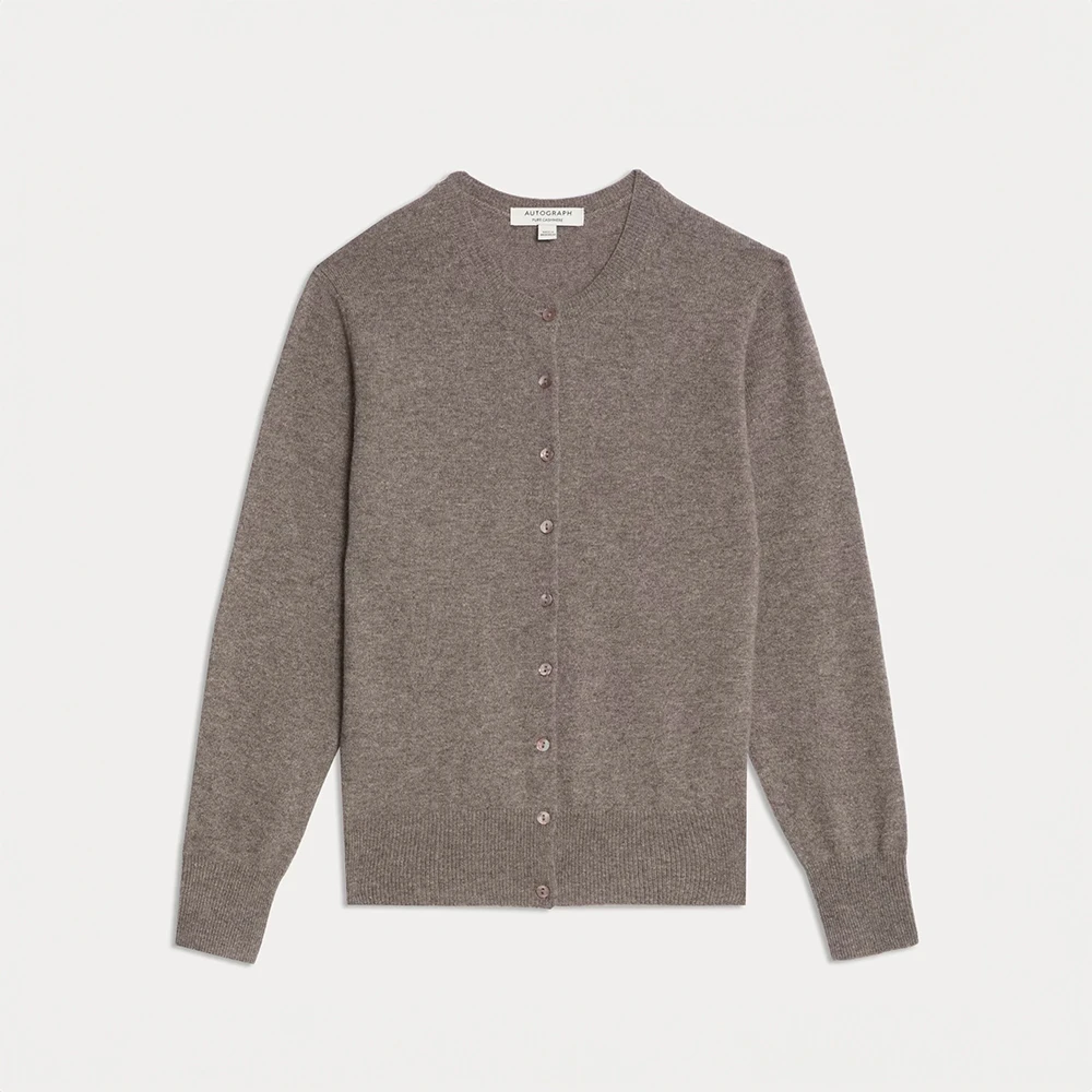 A grey cashmere cardigan