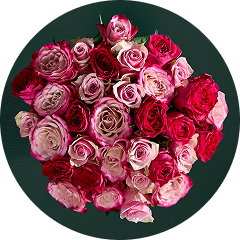 Medium pink rose bouquet