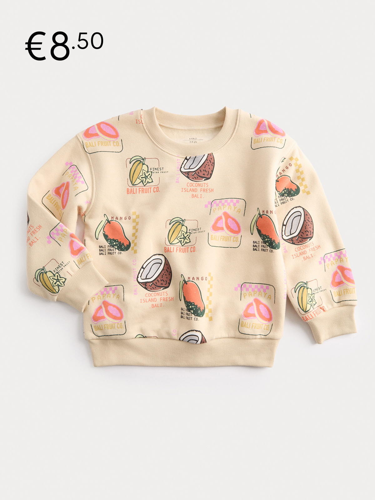 Cotton Rich Tropical Print Sweatshirt