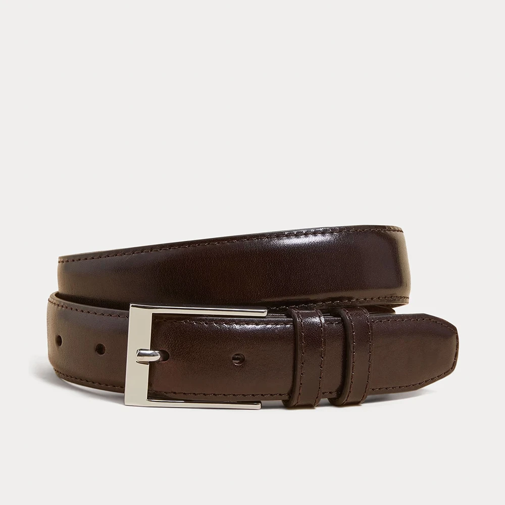 Men's brown leather belt