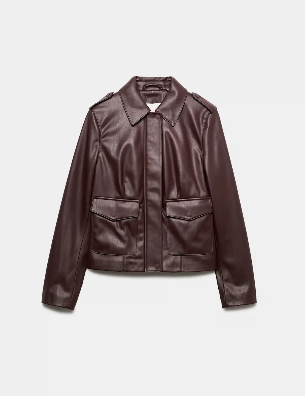 Faux Leather Harrington Jacket