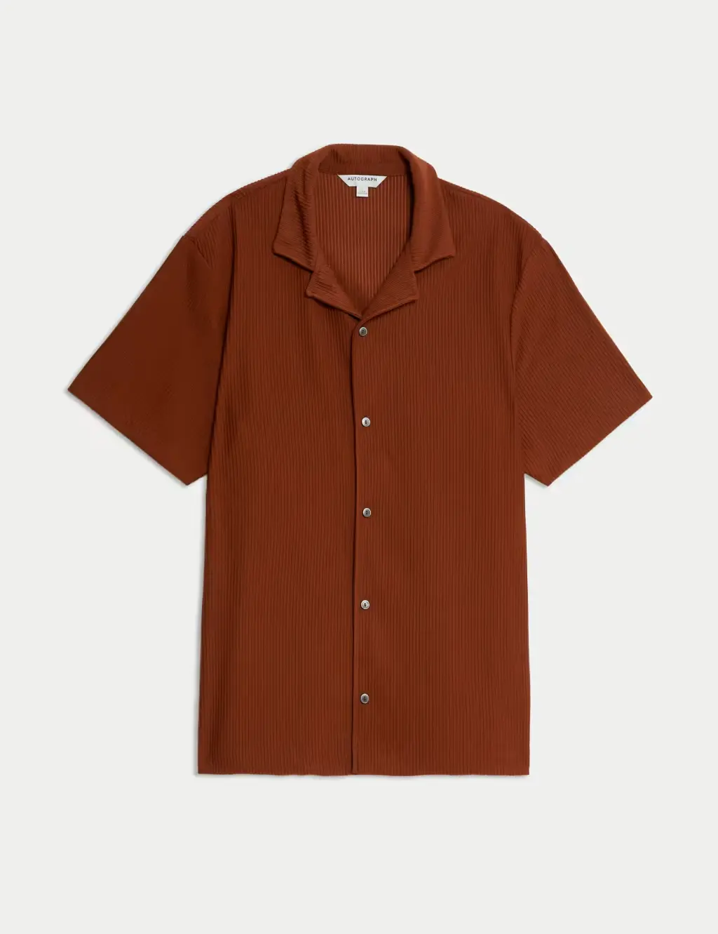 Deep red Cuban Collar Ottoman Revere Shirt