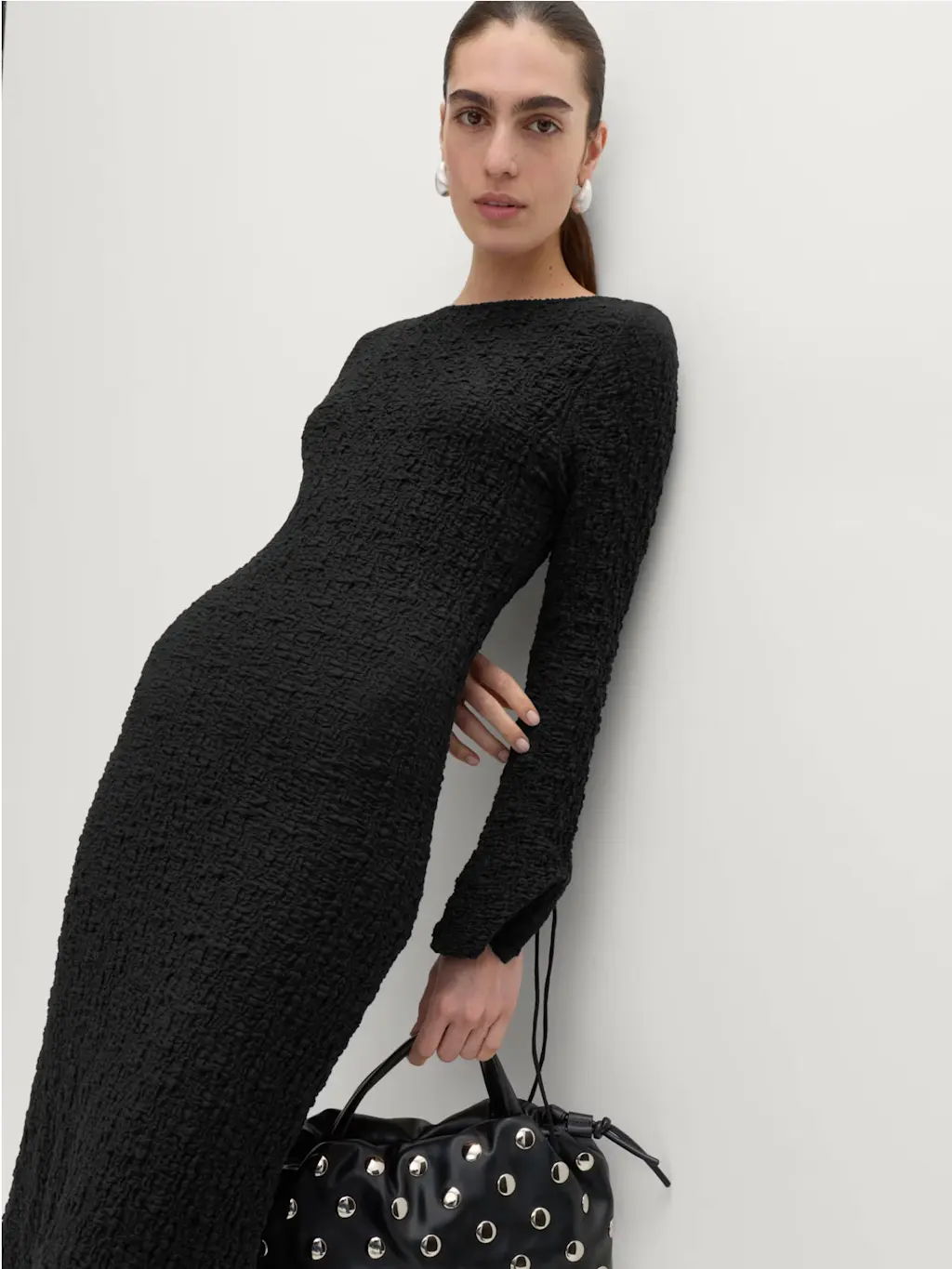 midi blue dress Stefania — Mediterranean Sparkling black dress with Size:XLarge Sale 4-12