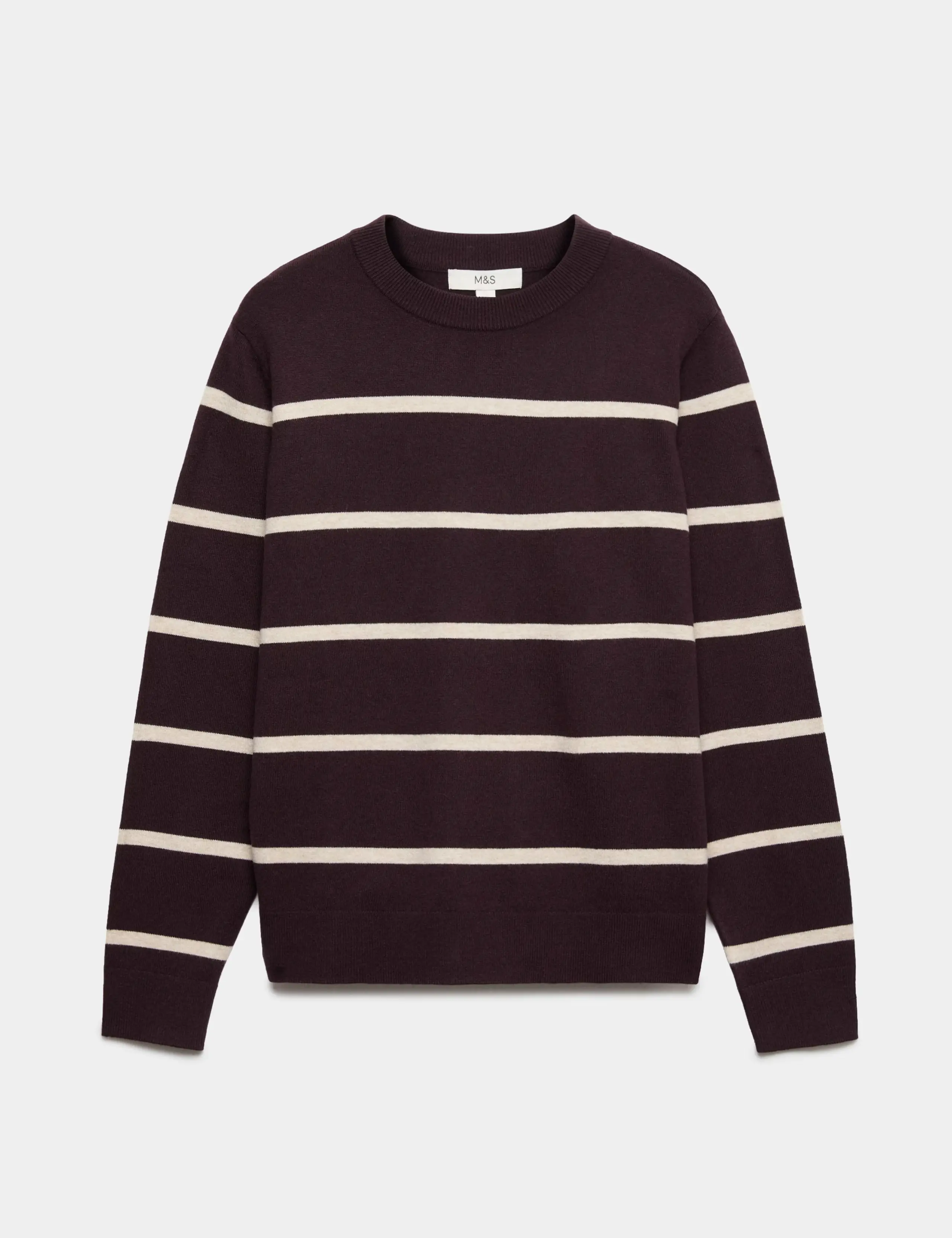 Air-Yarn Striped Crew Neck Jumper