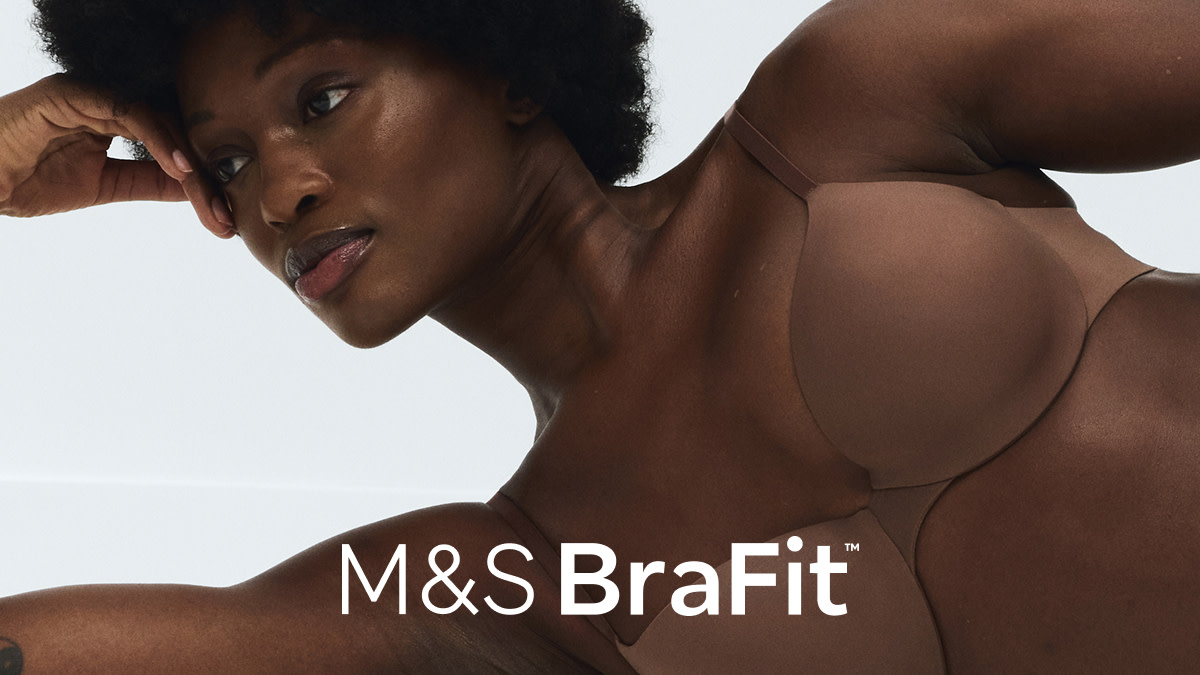 Woman wearing brown bra