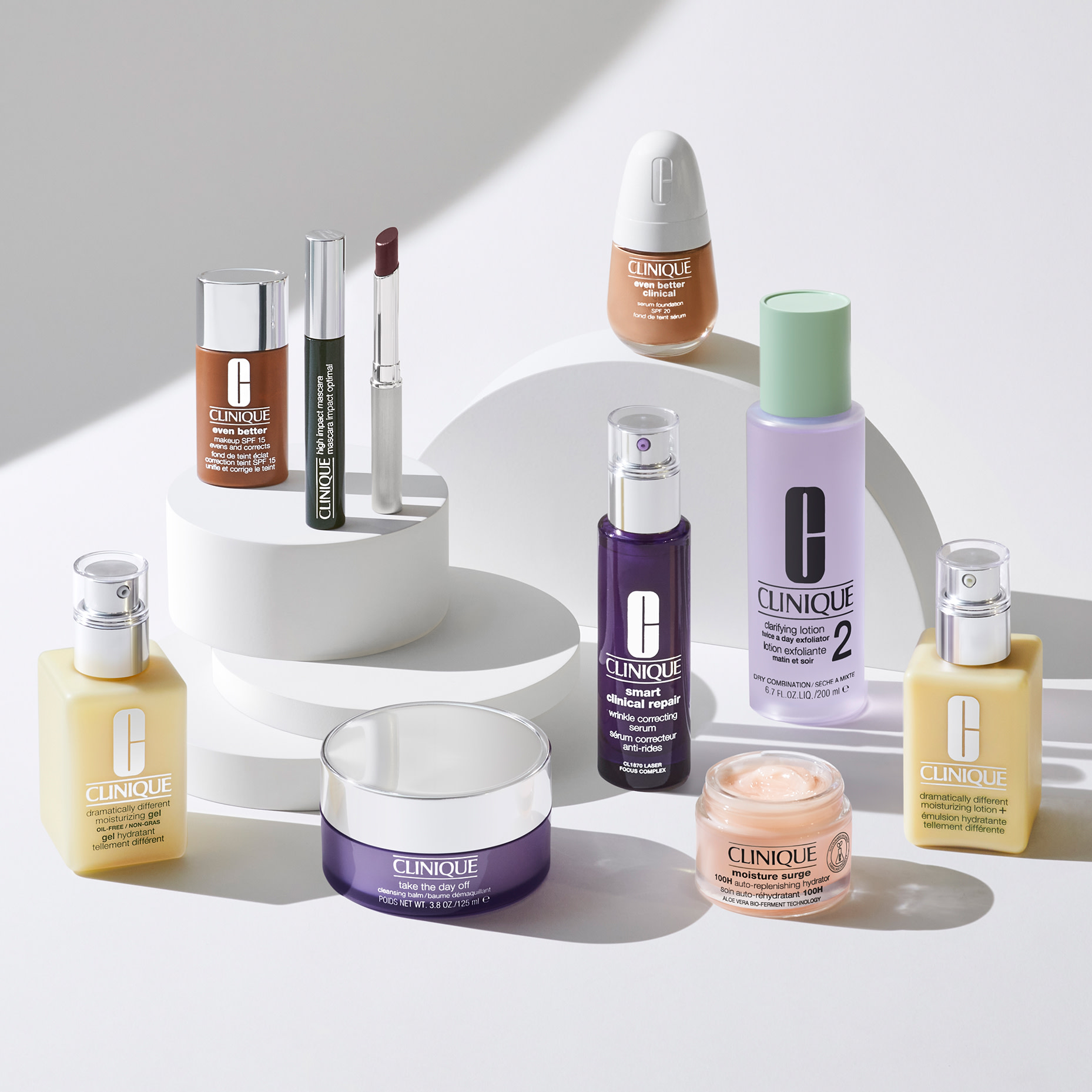 Selection of beauty products. Shop Clinique