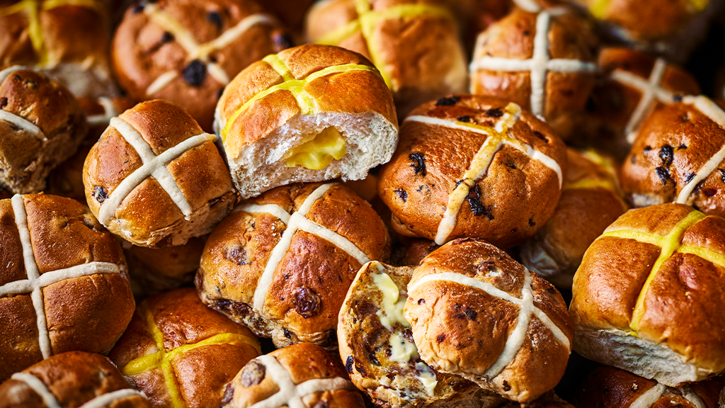 A selection of hot cross buns