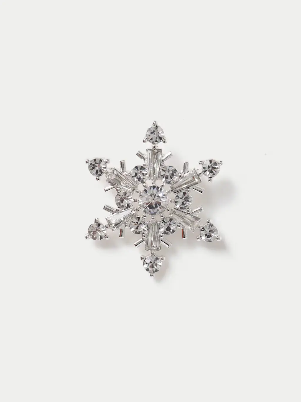 Rhinestone snowflake brooch