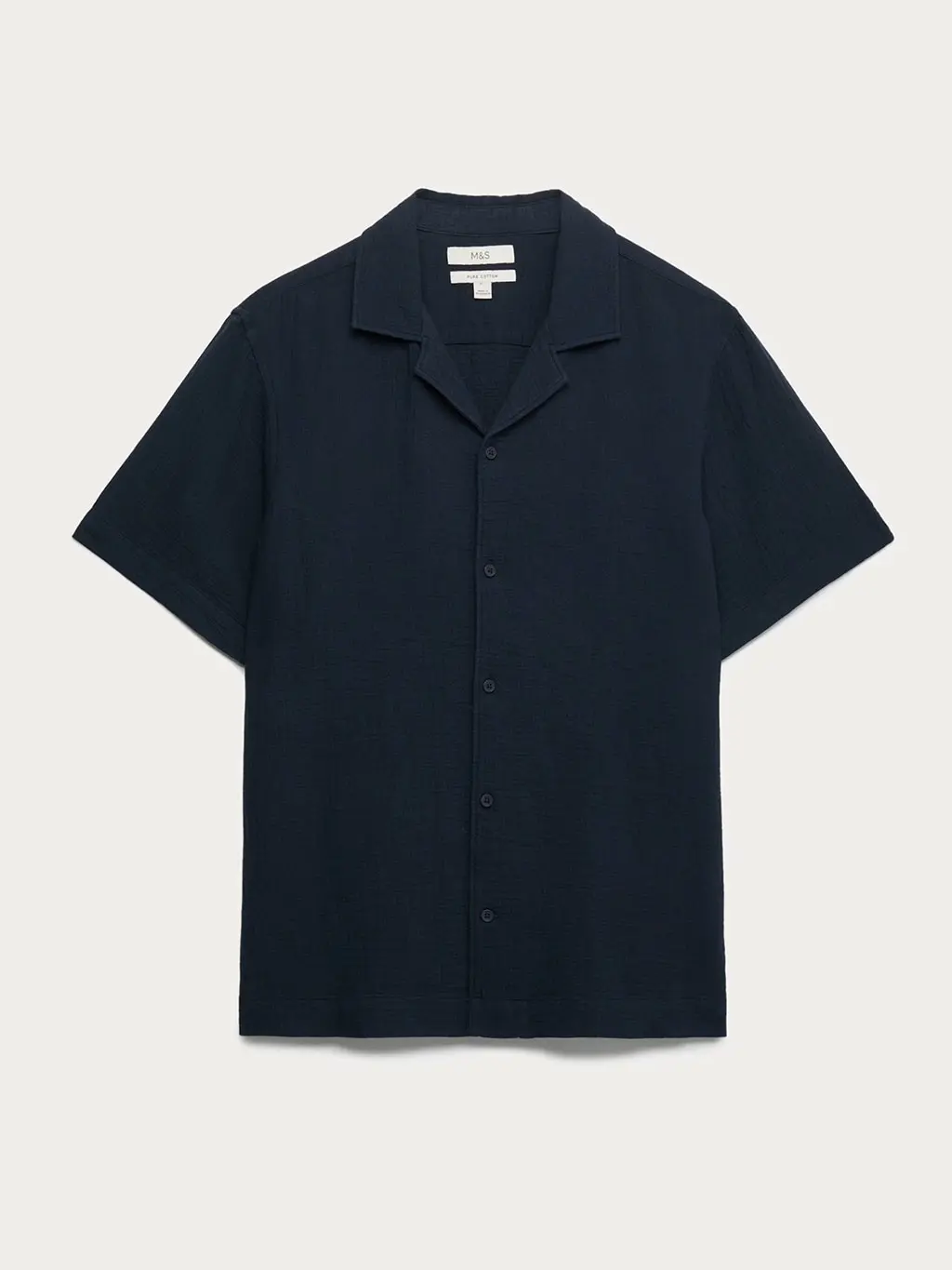 Blue Cuban-collar shirt