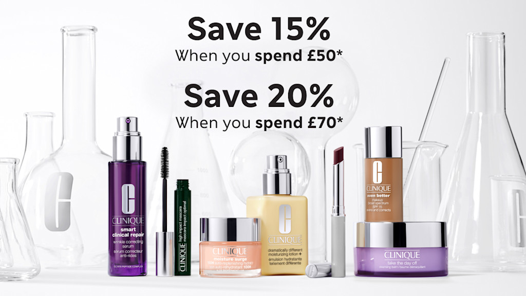 Save up to 20% on selected Clinique. Shop now