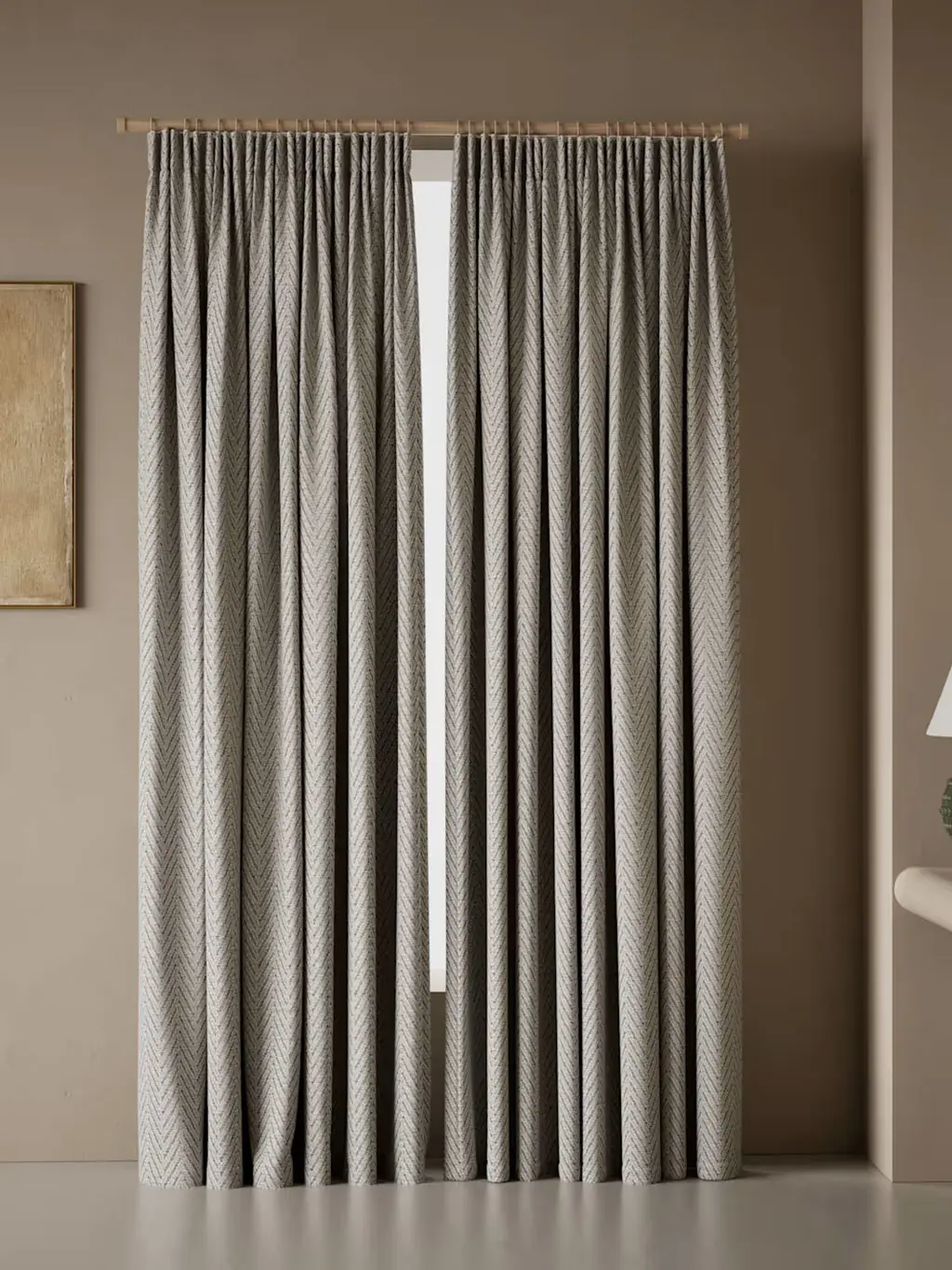 Gray curtains in living room