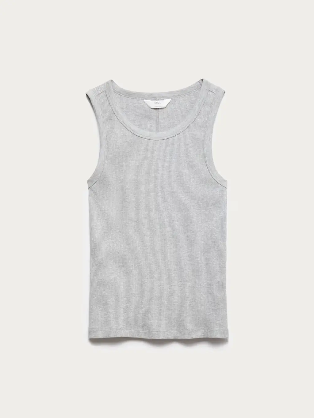 Grey ribbed-knit vest