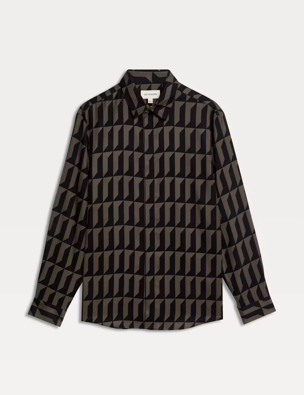 Autograph geometric-print shirt