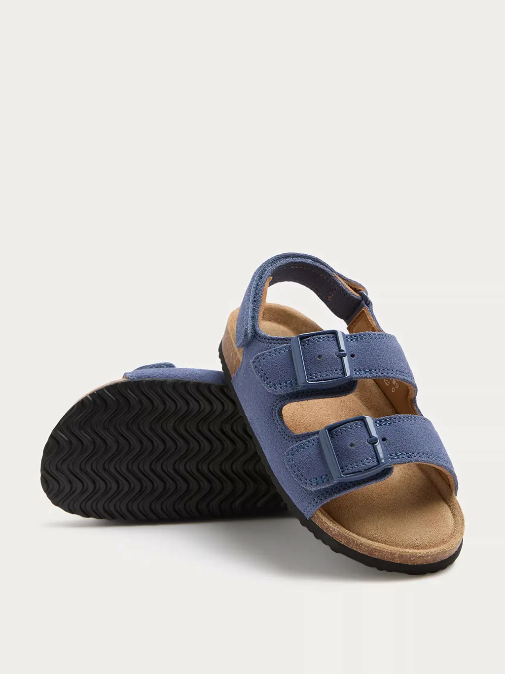 Blue buckled sandals