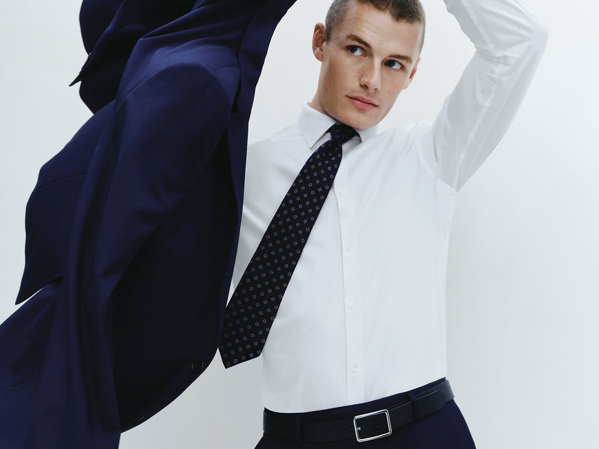 Man wearing white formal shirt