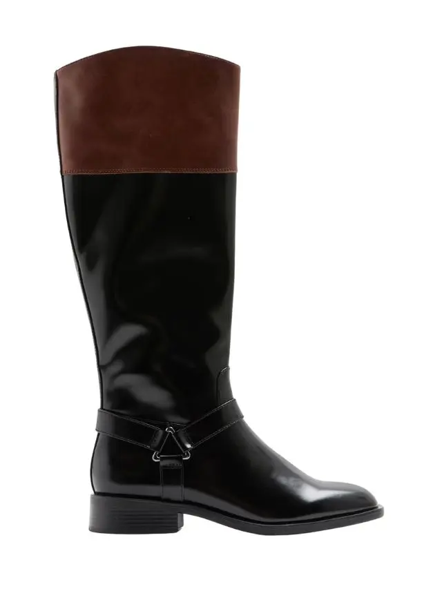 A brown and black riding boot by M&S