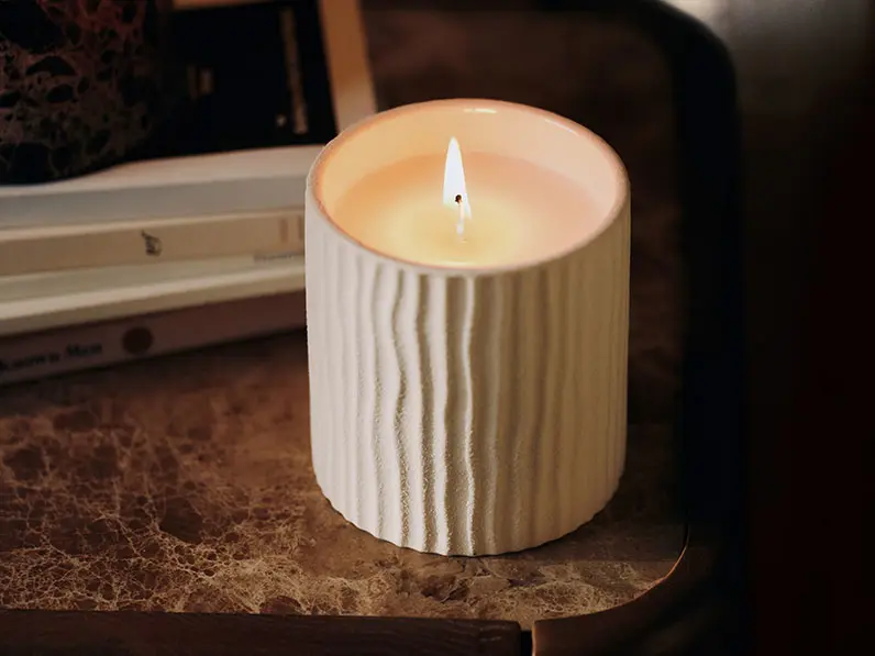 White ceramic candle
