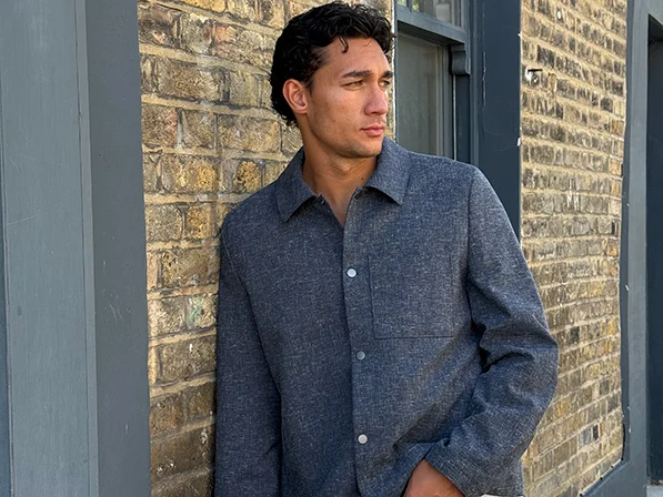 Manawa Owens in blue overshirt