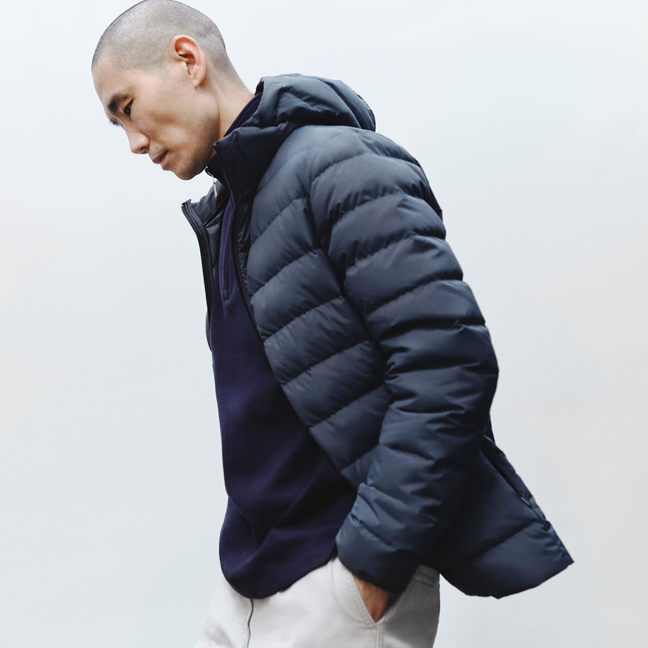 Man wearing puffer jacket