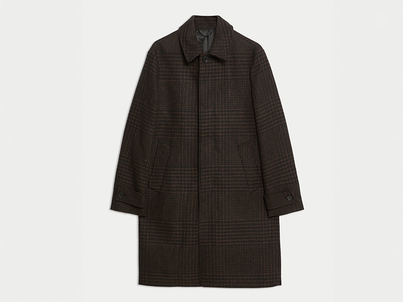 Men's brown plaid overcoat