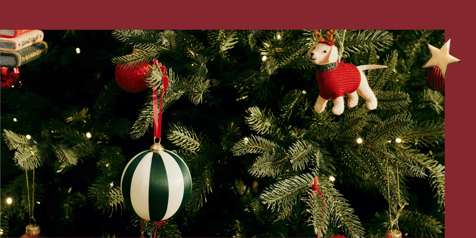 Close up of Christmas tree