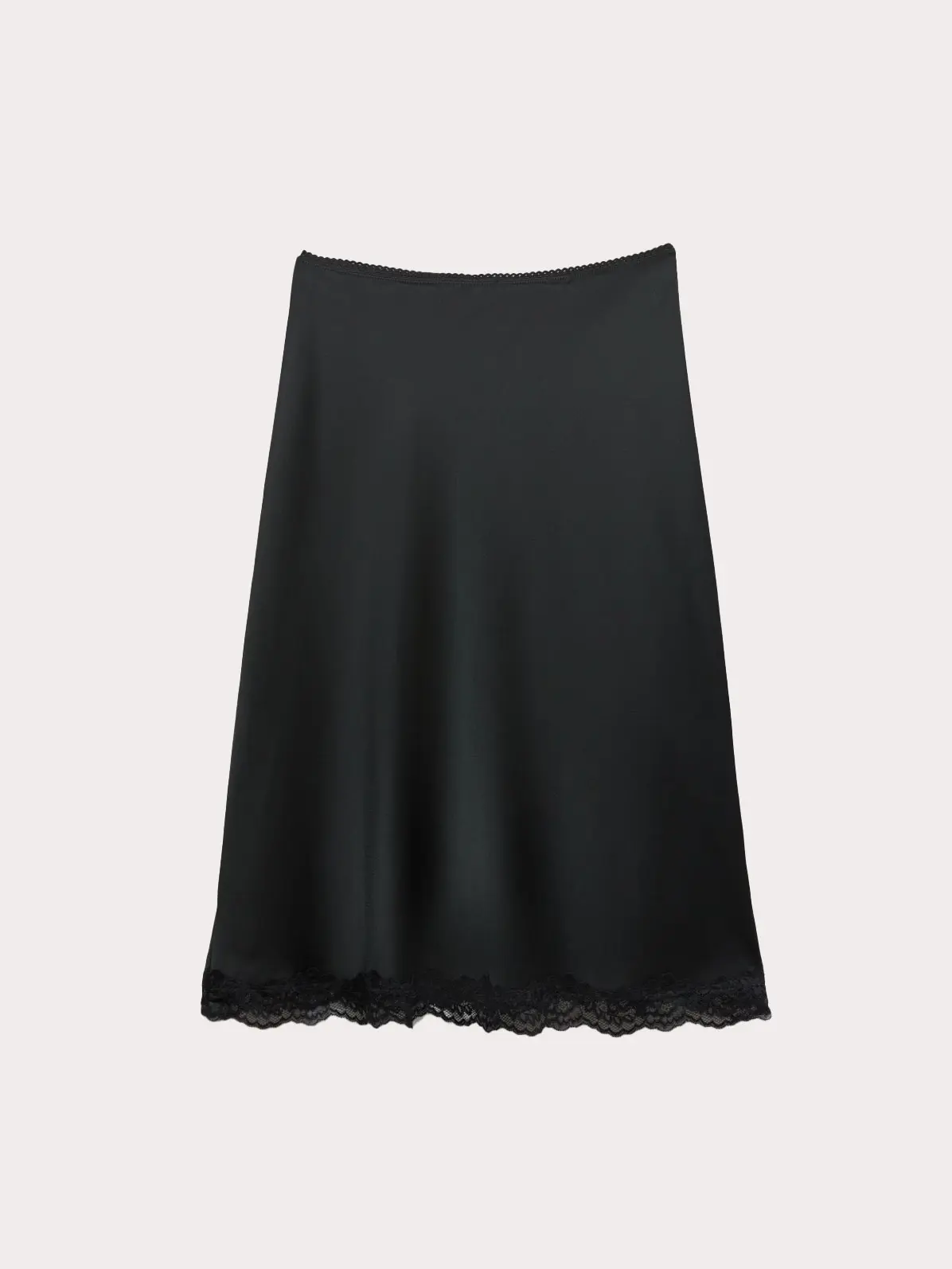 Black skirt with lace trim