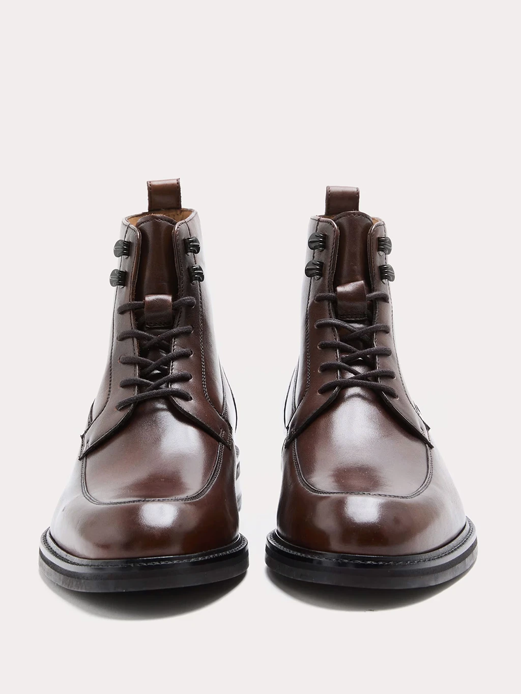 Brown leather lace up boots by Jaeger