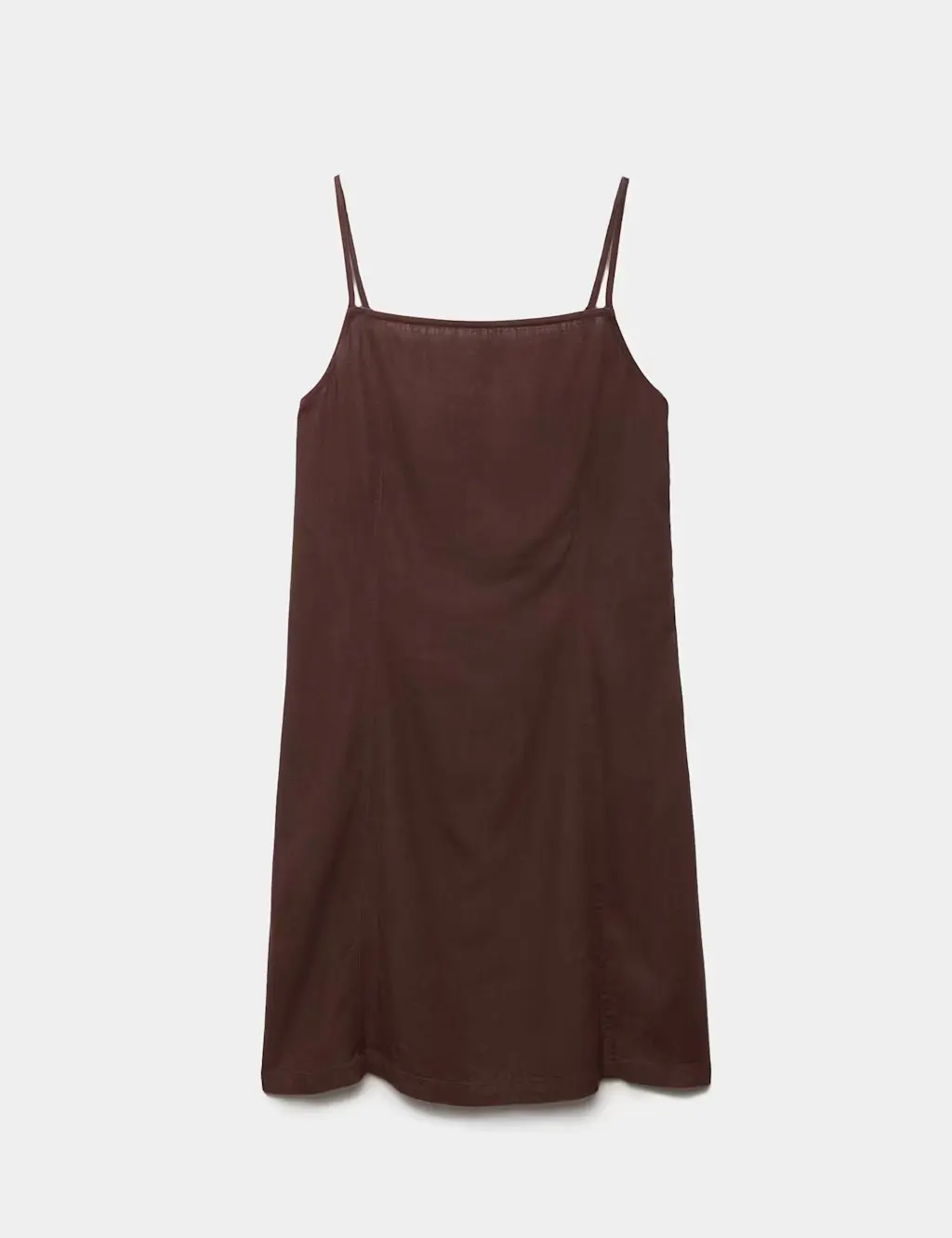 Square Neck Mini Shift Dress with Linen
