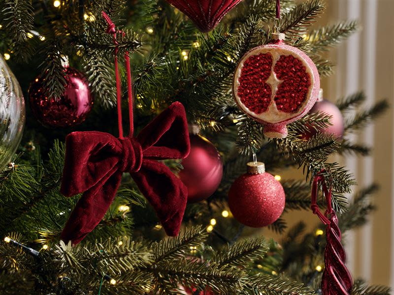 Christmas baubles on a tree