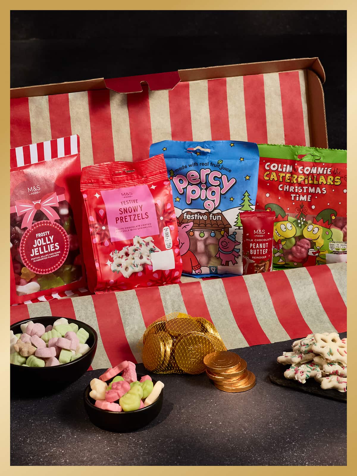 Christmas sweets in letterbox gift