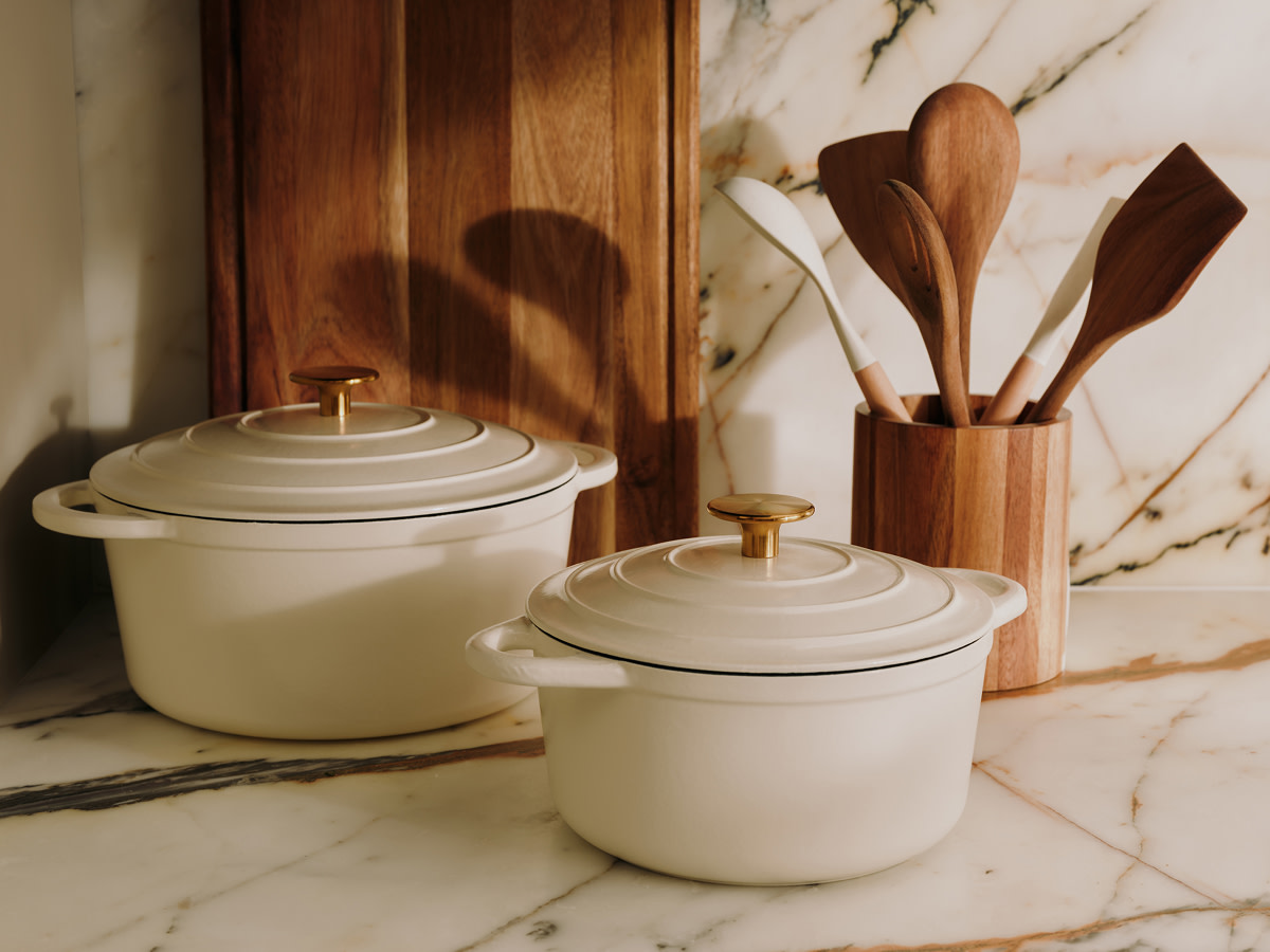 Pots on countertop