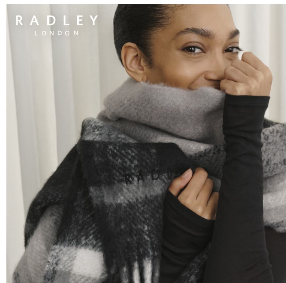 Women wearing scarves from Radley 